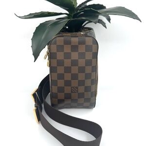 Louis Vuitton Damier Ebene Geronimo Sling Waist Crossbody Bag GHW‎ CoA Authentic